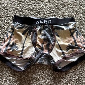 Aero Men's Tropical Print Boxer Briefs - Black and Cream